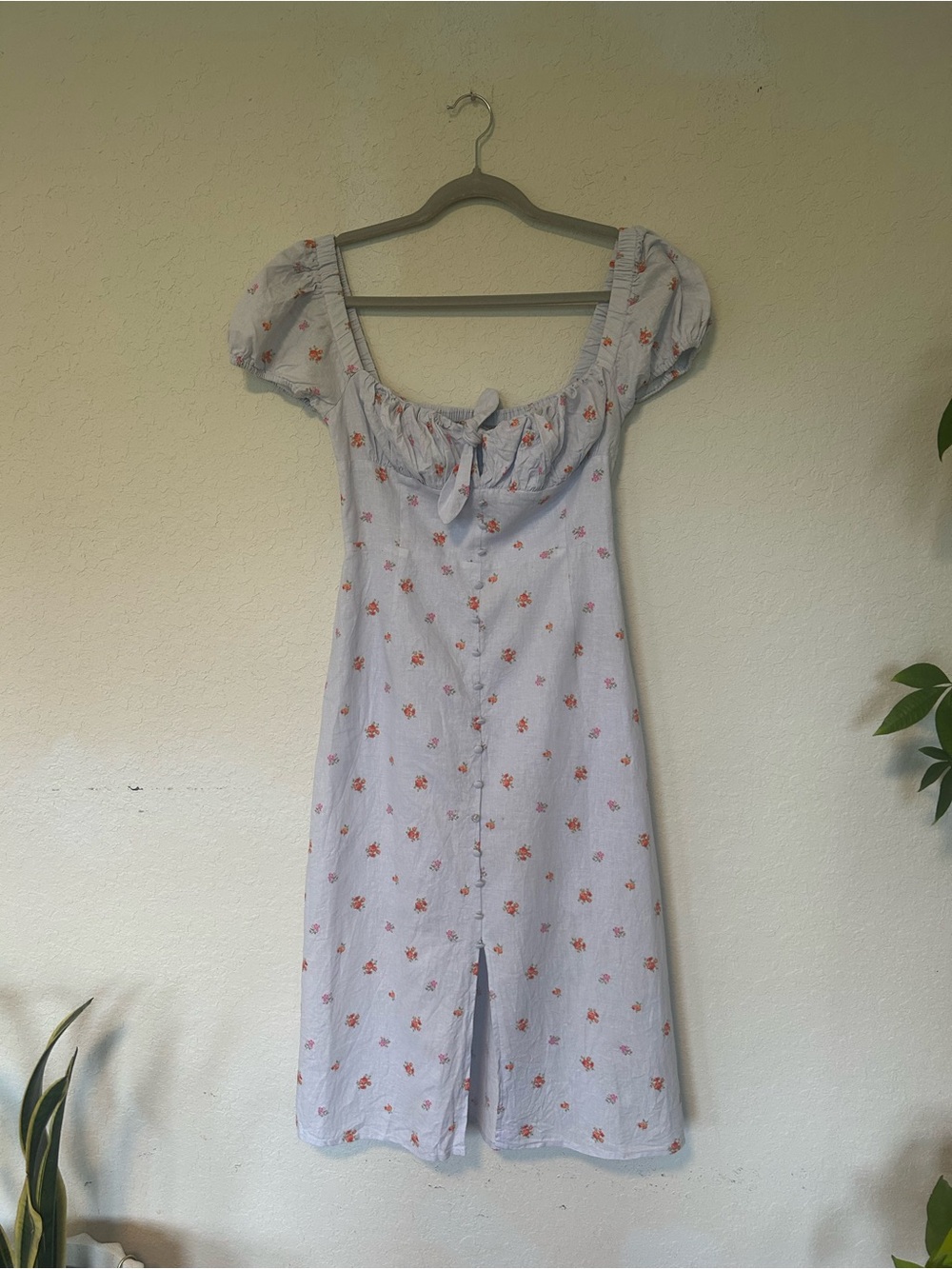 Altar'd State Lilac Floral Square-Neck Midi Dress, Feminine Cottagecore Size M - Picture 2 of 8